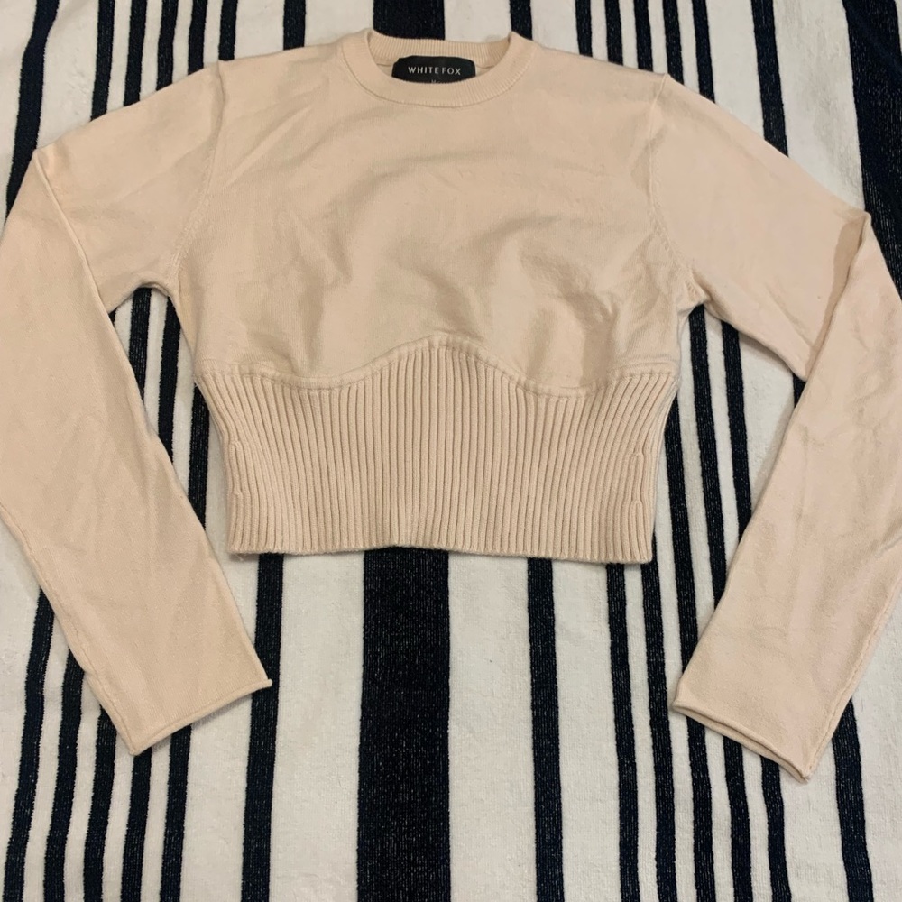 White Fox Boutique Bustier Style Cropped Top